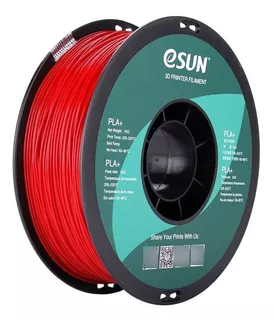 Filamento Esun Pla+ (1.75mm, 1kg) (rojo Fuego) Color Rojo Fuego (Fire Engine)