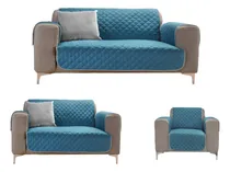 Comprar Protector De Sala  Azul Cubre Sillones 3pzas Cubiertas Sofá
