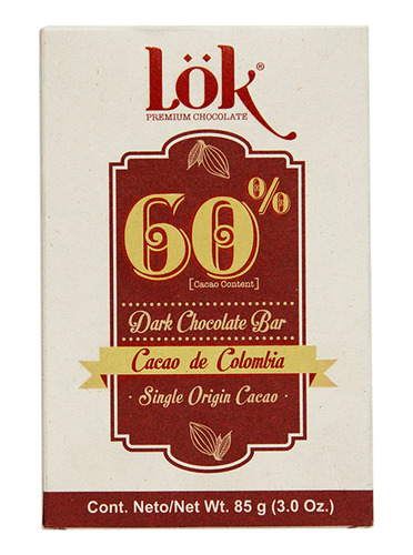 Chocolate Lok Premium Barra 60% Cacao X 85gr