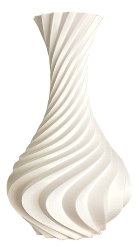 Florero Escultura Giro Simétrico Diseño Moderno 24 Cm Blanco