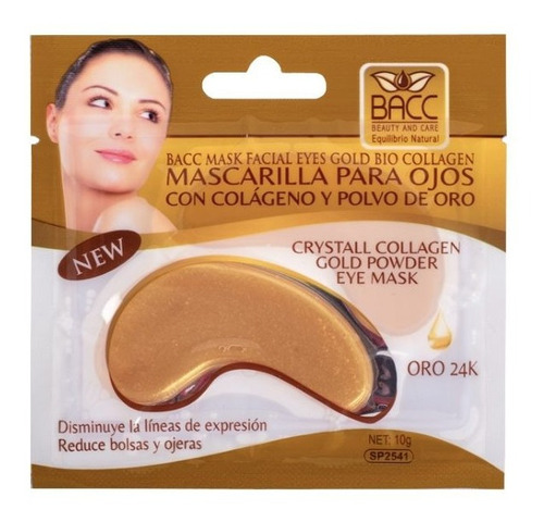 Máscara Para Ojos Con Polvo De Oro Y Colágeno Bacc 3 Unids