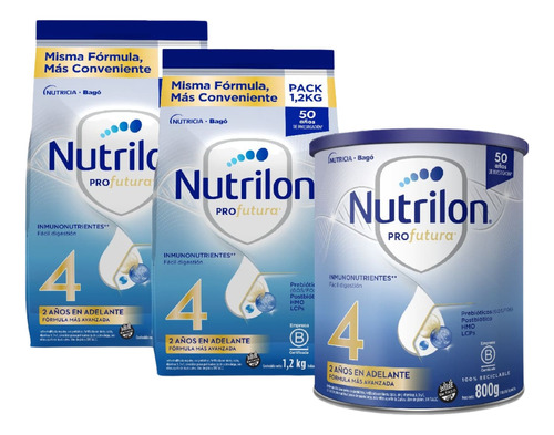 Pack Nutrilon Profutura 4 Lata 800g + 2 Pouch 1,2kg