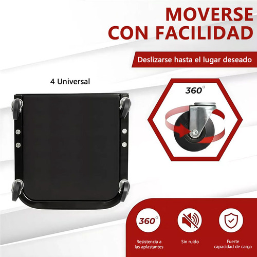 Cama Para Mecanico Deslizante De U Con Depósito Herramientas