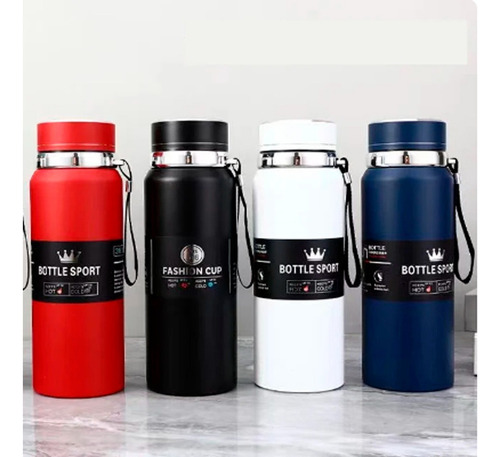 Termo De Acero Inoxidable 1 L Vacuum Cup Color Blanco