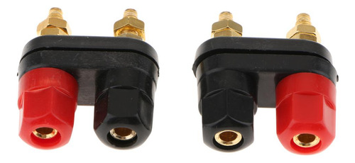 2pcs Terminal Poste Amplificador De Potencia Doble Conector