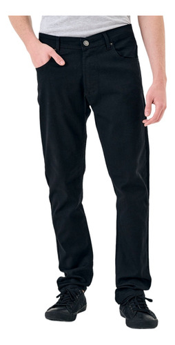 Pantalon Jeans Semi Chupin Negro Elastizado De Calidad