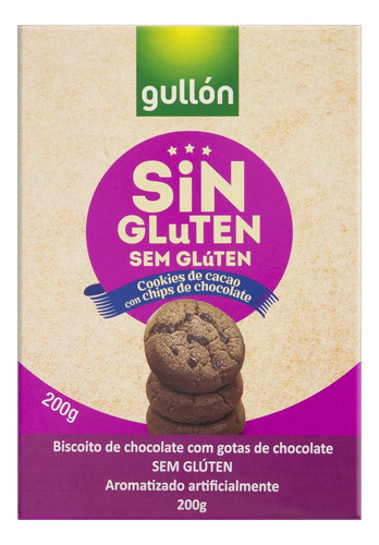 Biscoito Gullón de chocolate com gotas de chocolate sem glúten 200 g