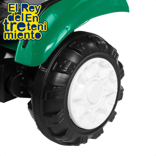 Imagen 3 de 10 de Tractor Auto A Batería Con Remolque Luces Música - El Rey