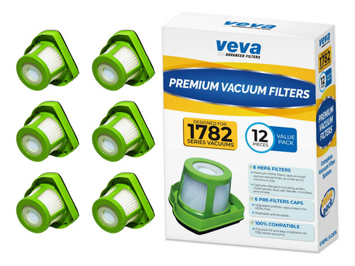 Veva Premium Juego Filtro Vacio 12 Pieza Total 6 Hepa Funda