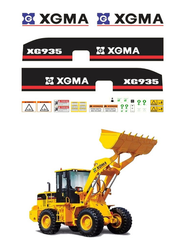 Kit Adesivos Pá Carregadeira Xgma Xg935 Xg 935 Ca-14554 Mq