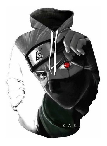 Sudaderas Anime Naruto Kakashi Con Capucha Moda