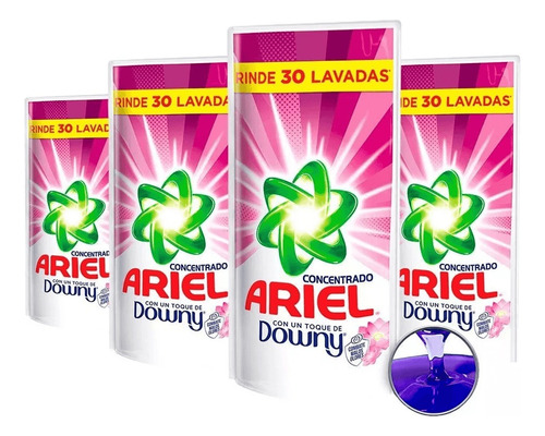 Packx4 Detergente Líquido Ariel Toque Downy 1.2 L