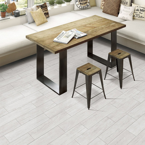Porcelanato Tipo Madera 15x60 Tono Blanco