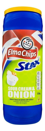 Batata Stax Com Cebola Cream & Onion Pote 156g Elma Chips