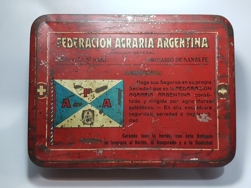 Antigua Lata Botiquín Federación Agraria Argentina Mag 56854