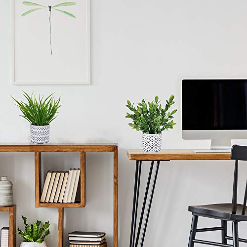 Plantas Artificiales Con Maceta De Cemento Rustica 2 Pzas