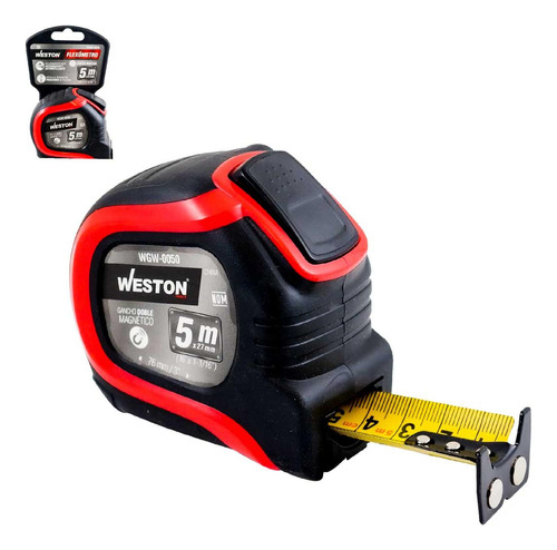  Flexometro 5m X 27mm Rojo Cinta Ancha Weston Wgw-0050