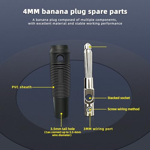 Pack De 20 Conectores Banana De 4 Mm Alta Corriente 20a