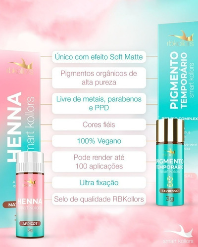 Promoção Rb Kollors - Henna P/ Sobrancelha 3 Und