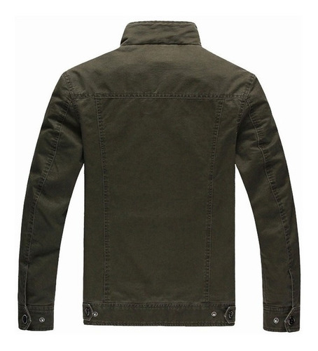 Chamarra Militar De Algodón Para Hombre, Verde