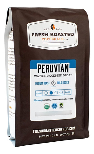 Fresh Roasted Coffee, Agua Suiza Orgánica De Perú, 2 Libr.