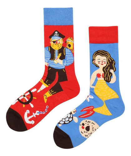 Calcetines Originales New Ab Para Mujer, Asimétricos, Creati