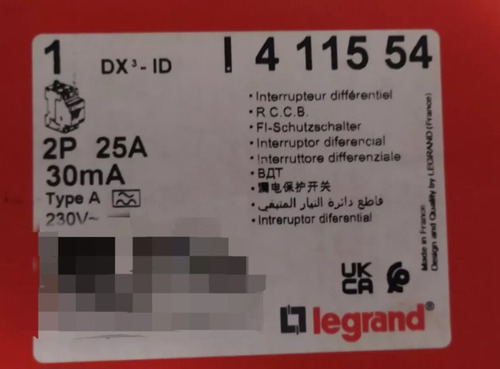Interruptor Diferencial 2p 25a Tipo A 30ma Ref 411554 Legran