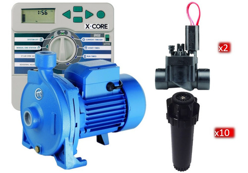 Imagen 1 de 6 de Kit Riego Bomba 1hp + Controlador + Toberas + Electroval