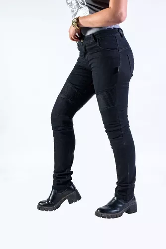 Pantalón De Moto Blb Sturgis Mujer Negro Protección Kevlar