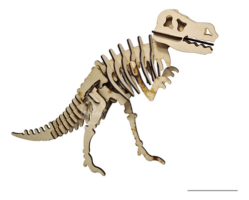 Combo De 2 Dinosaurios 3d Puzzle Fibrofacil 35 Cm Alto Mdf