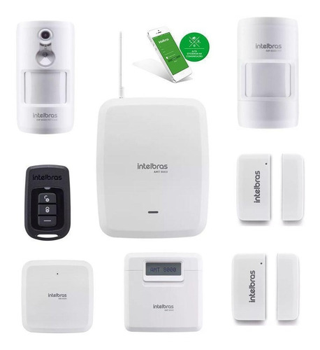 Imagem 8 de 10 de Kit Alarme Total Sem Fio Residencial Amt 8000 Slim Intelbras