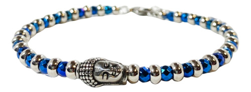 Pulsera De Buda Acero Inoxidable Ilan Azul Dama 42393 - S024