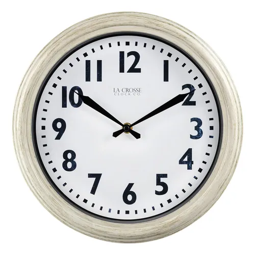 Lacrosse 404-3030w Reloj De Pared De Cuarzo Blanco Antiguo D