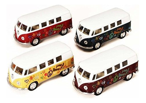 1962 Volkswagen Classic Bus Con Calcomanias, Set Of 4 - Kin