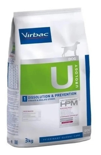 Alimento Virbac Veterinary HPM Urology Dissolution & Prevention para perro adulto todos los tamaños sabor mix en bolsa de 3kg