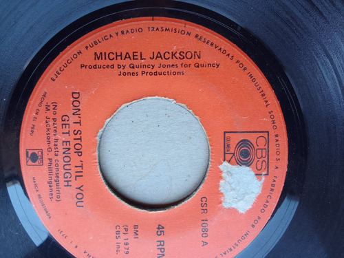 Vinilo Single Michael Jackson Don't Stop 'til You Get Enough