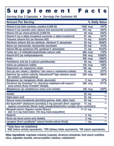 Multivitamin Life Extension Dos Veces Al Día Con B, C, D, Z