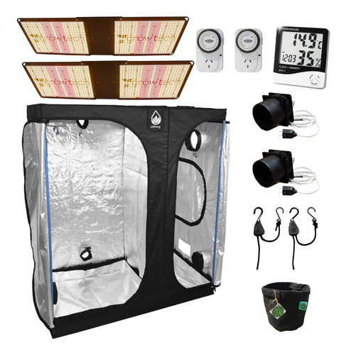 Combo Full Indoor Carpa 80x160x180 + 2 Quantum Growtech 300w