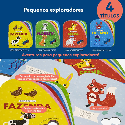 Pequenos Exploradores - Livro Com Alça: Animais Da Selva, De Krista Izelaar. Editora Todolivro, Capa Dura, Edição 1 Em Português, 2023