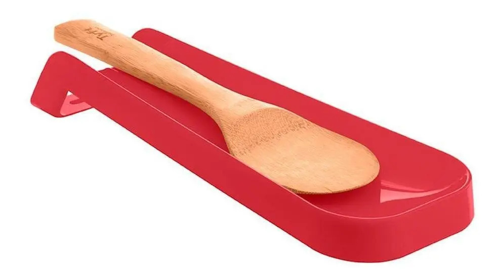 Suporte Apoio Descanso Colher Concha Trium Vermelho Cozinha