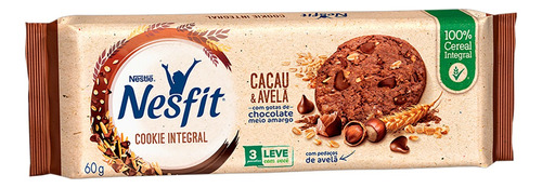 Biscoito Nestlé Nesfit de cacau & avelã com gotas de chocolate meio amargo 60 g