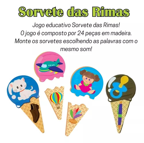 Jogo Pedagógico Infantil Sorvete Das Rimas Coleção Crescer