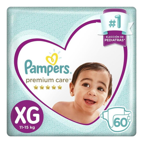 Pampers Premium Care Xg 60                - Bebés Y Niños