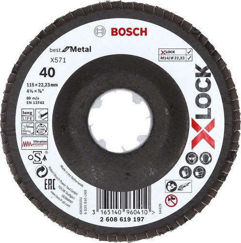Disco Flap X-lock Bfi Bosch 115mm G40