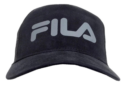 Gorra Fila Trucker Logo Negro Gris