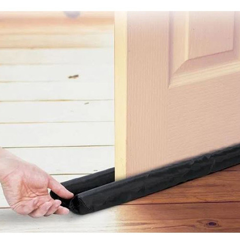 Kit 4 Protetor Para Porta 80cm Evita Odor Som Insetos Cor Preto Liso
