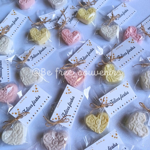 Jaboncitos De Glicerina Corazón Tramado X 20 Un. Souvenirs