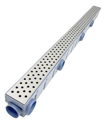 Ralo Estreito Inox 304 Bolinha 6x100 Cocho Escoamento Cinza