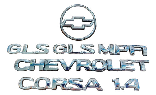 Kit Emblemas Chevrolet Corsa 1.4 Sedan Gls 4puertas 7piezas