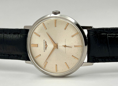Longines Calibre 19.4 Años 1950 Caja De Acero A Cuerda #01 Negro Claro Plateado (Usado)